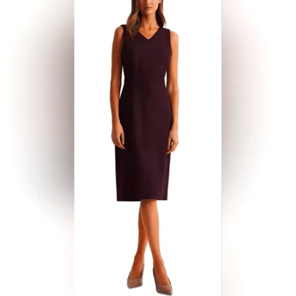 Reiss Jade Tailored Dress Burgundy Size UK10/US6